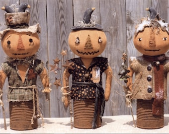 Primitive PATTERN Prim Canned Pumpkin Men