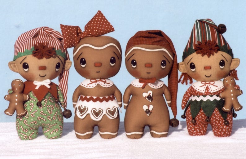 Primitive PATTERN Gingerbread Buddies - Etsy Canada