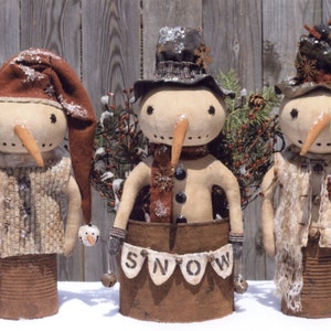 Primitive PATTERN Prim Canned Snowmen