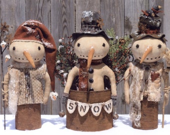 Primitive PATTERN Prim Canned Snowmen