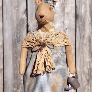 Primitive PATTERN Folk Art Bunny Rabbits image 3