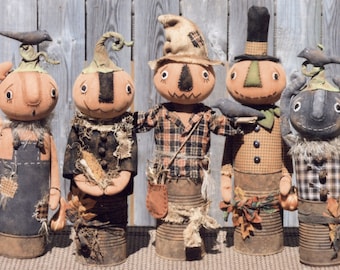 Primitive PATTERN Canned Pumpkin Men