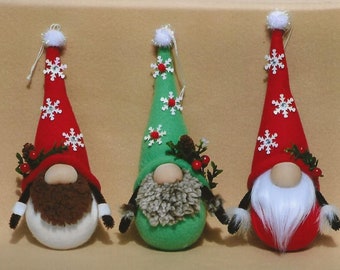 Primitive Pattern Gnome Ornaments