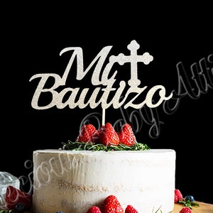Mi Bautizo Cake Topper, Spanish Baptism Cake Toppe