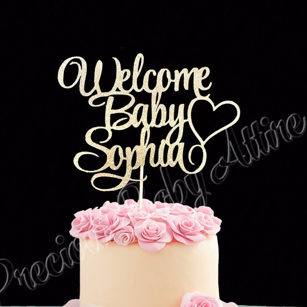 Welcome Baby Cake Topper, Baby Shower Cake Topper