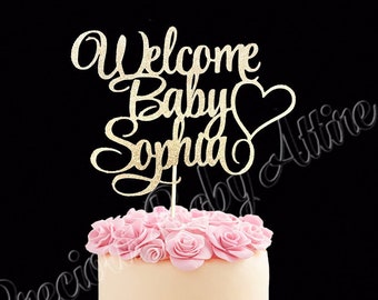 Welcome Baby Cake Topper, Baby Shower Cake Topper