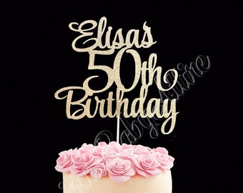50th Birthday Cake Topper, Custom Birthday Cake Topper