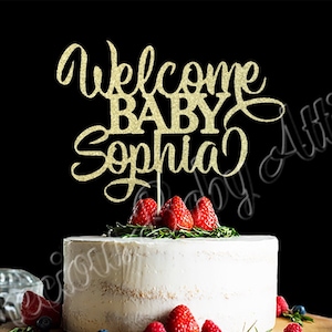 Welkom babytaarttopper, babyshowertaarttopper