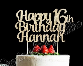 Custom 16th Birthday Cake Topper, custom Birthday Cake Topper