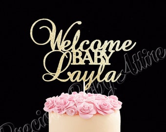 Welcome Baby Cake Topper, Baby Shower Cake Topper
