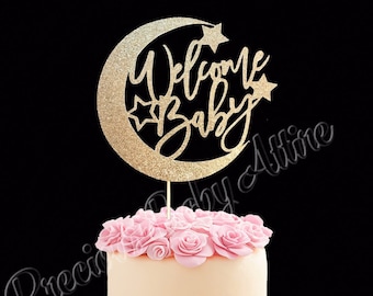 Decoración para tarta de bienvenida para bebé, decoración para tarta para baby shower