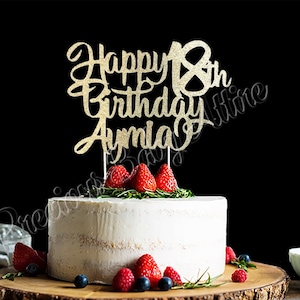 18th Birthday Cake Topper,  Custom Birthday Cake Topper