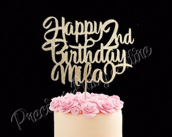 Happy Birthday Cake Topper,  Custom Birthday Cake Topper