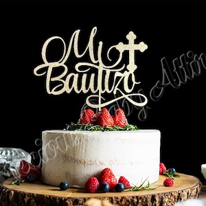 Mi Bautizo Cake Topper, Spanish Baptism Cake Toppe