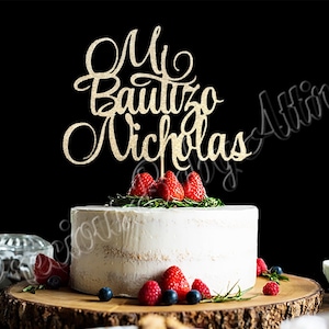 Mi Bautizo Cake Topper, Baptism Cake topper