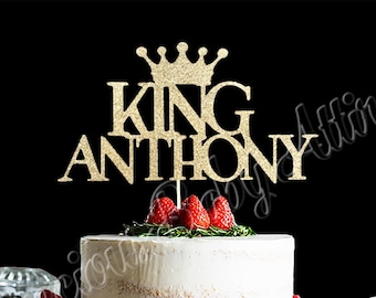 King Cake Topper, Custom Birthday Cake Topper