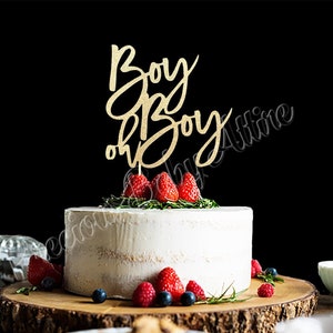 Boy oh Boy Cake Topper, Boy Baby Shower Cake Topper