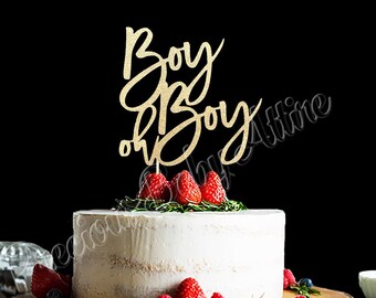 Boy oh Boy Cake Topper, Boy Baby Shower Cake Topper
