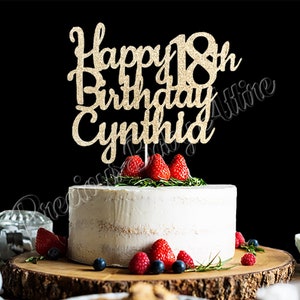 18th Birthday Cake Topper, Happy 18th Birthday Cake Topper