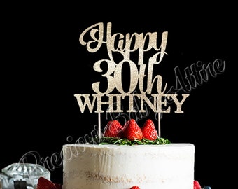 30th Birthday Cake Topper, Custom Cake Topper