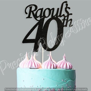 40th Birthday Cake Topper, custom birthday cake topper