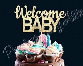 Decoración para tarta de bienvenida para bebé, decoración para tarta para baby shower