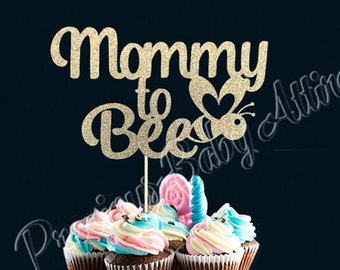 Mommy To Bee Cake Topper, Baby Shower Cake Topper