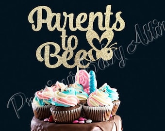Parents To Bee Cake Topper, Baby Shower Cake Topper