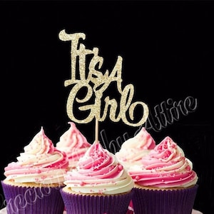 It&#39;s a  Girl Cupcake Topper Set of 12, Baby Shower Cupcake