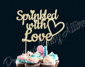 Sprinkled With Love Cake Topper, Baby Shower Cake Topper