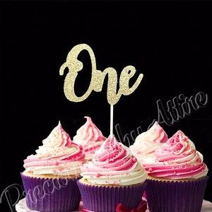 One Cupcake Toppers Set of 12, Add any number to order