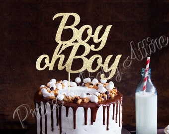 Boy oh Boy Cake Topper, Baby Shower Cake Topper