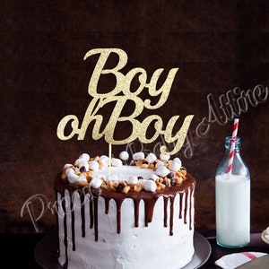 Boy oh Boy Cake Topper, Baby Shower Cake Topper