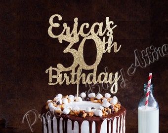 30th Birthday Cake Topper, custom birthday Cake Topper
