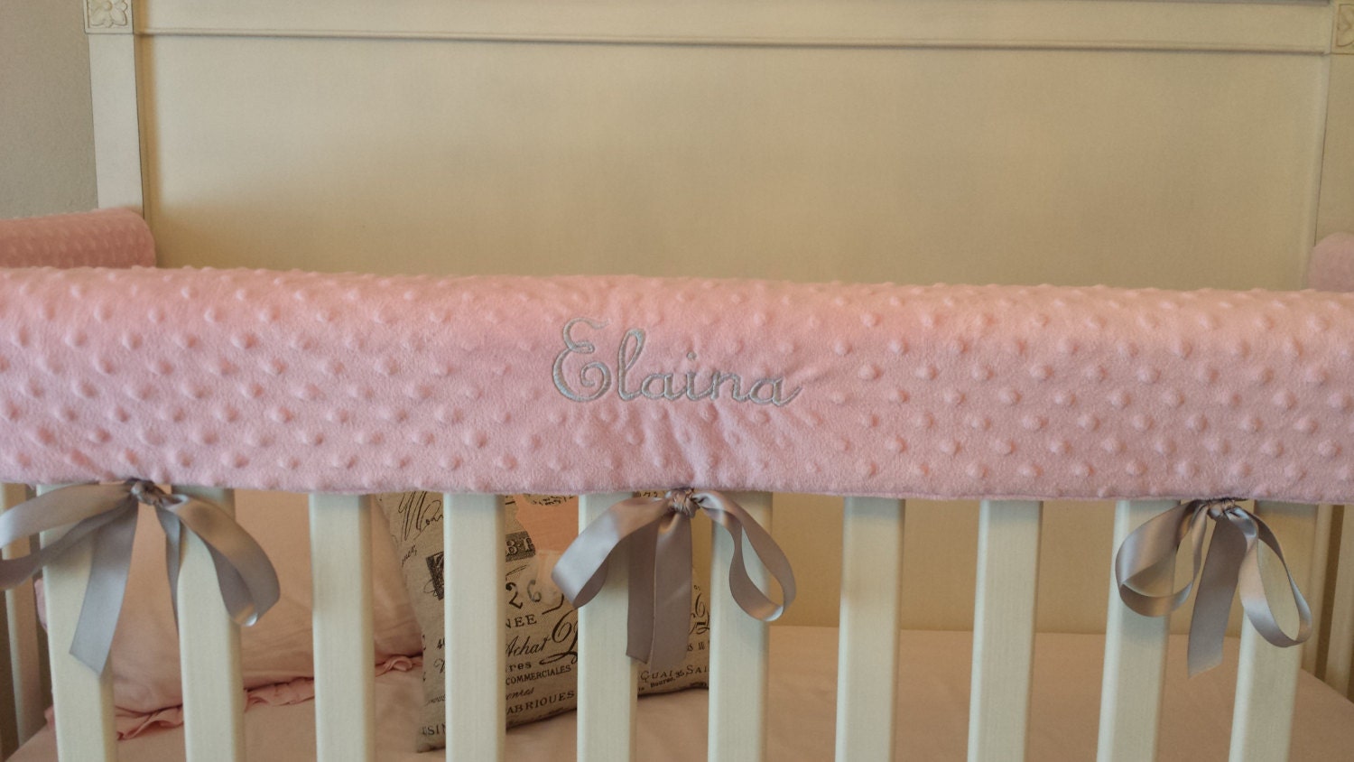 Embroidered Crib Rail Cover/ Set of 2 Long rails Create Your Etsy