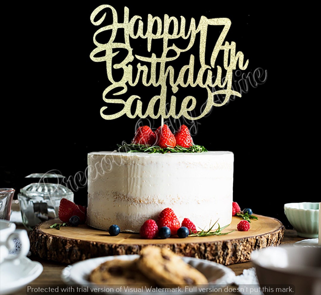 17th Birthday Cake Topper, Custom Birthday Cake Topper - Etsy