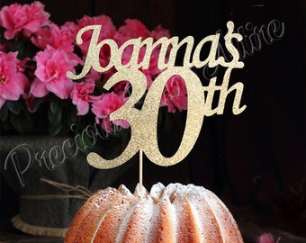 30th Birthday Cake Topper, Custom Cake Topper