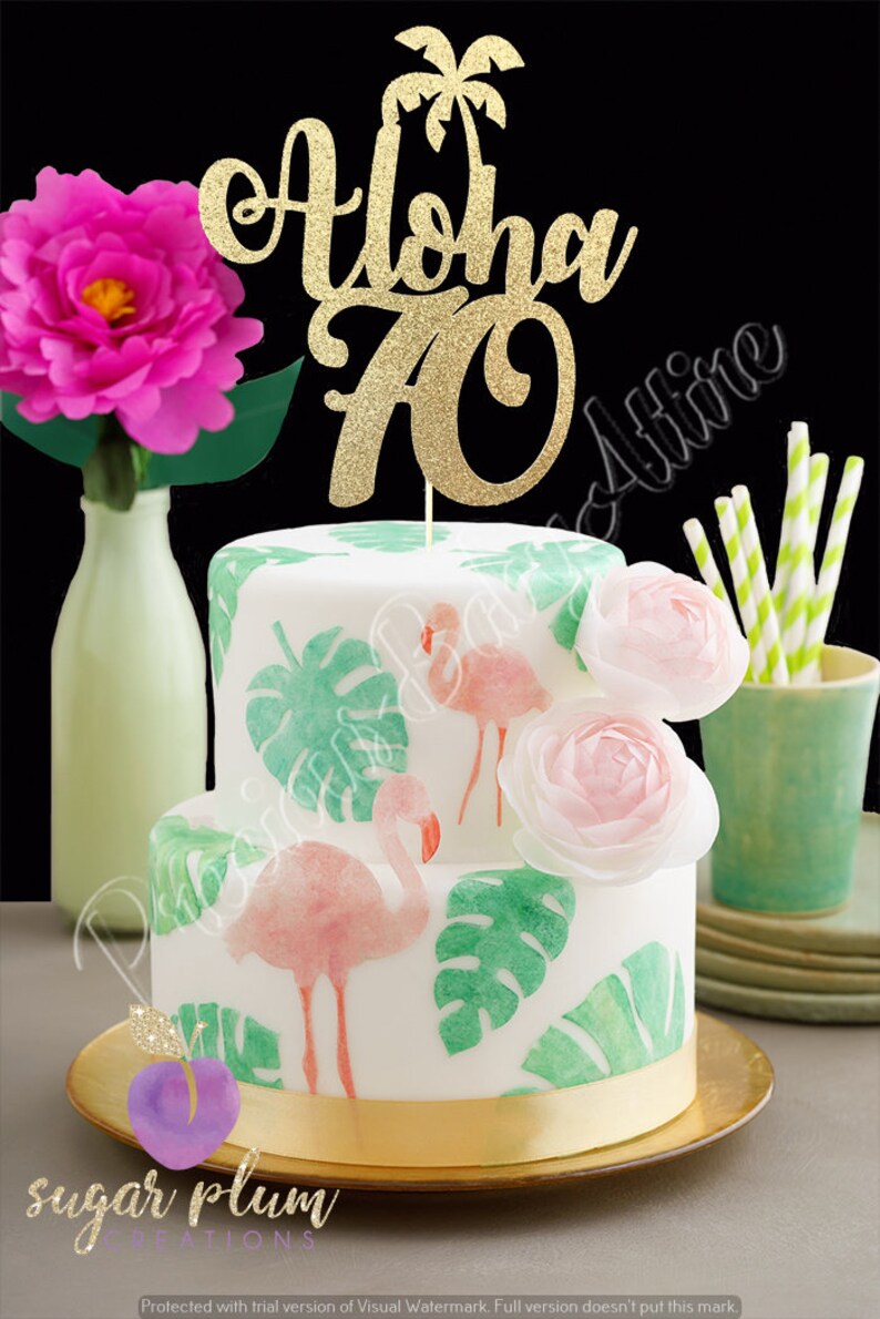 Aloha 40 Cake Topper - Etsy