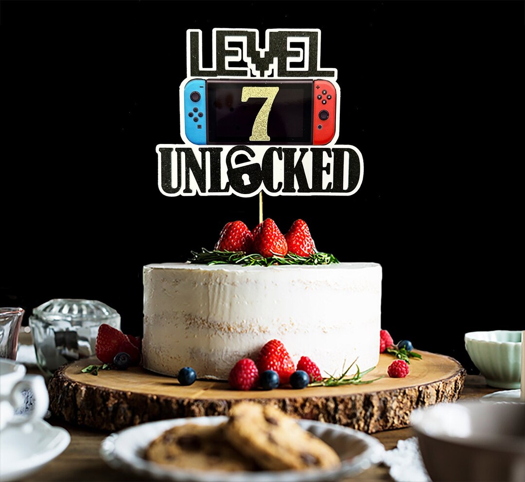 Level 7 Cake Topper, Video Game Cake Topper - Etsy