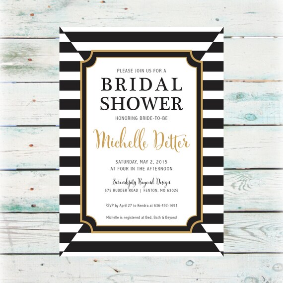 Classic Bridal Shower Invitation Diy Digital File Image 0