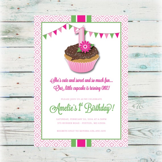 printable cupcake birthday invitation digital file cupcake birthday invitation