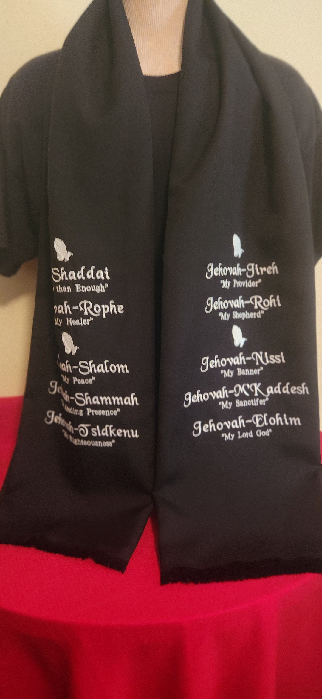 Custom Prayer Shawl Names of Godmachine Embroidered Prayer Etsy