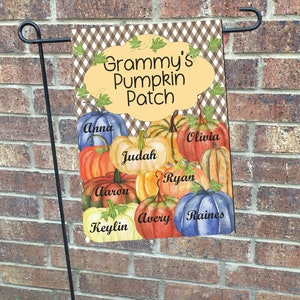 Grandma&#39;s Pumpkin Patch Single-Sided Vinyl Garden Flag