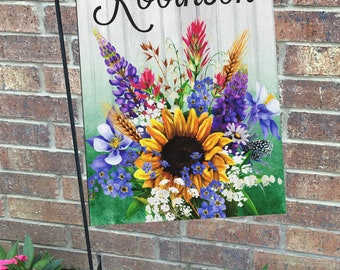 Bright Floral Bouquet Single-Sided Vinyl Garden Flag