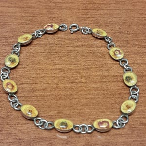 HANDPICKED Sterling Silver Dried Flowers Rosary Bracelet