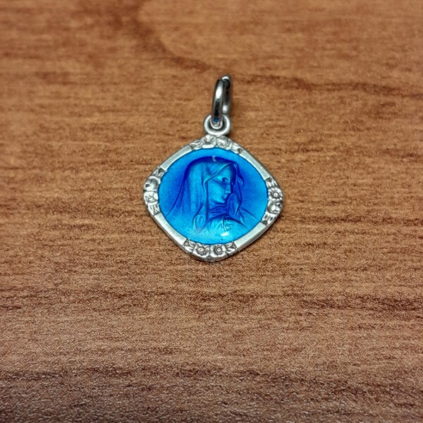 Medalla Mariana de Esmalte Azul SELECCIONADA A MANO