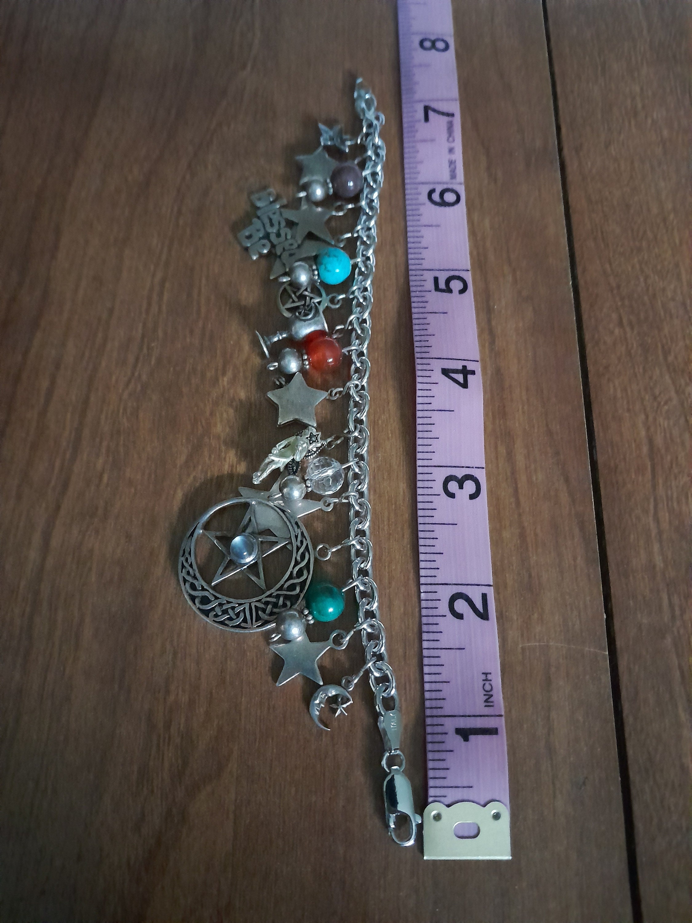 HANDCRAFTED Sterling Silver 5 Elements Charm Bracelet - Etsy HANDCRAFTED Sterling Silver 5 Elements Charm Bracelet - Etsy