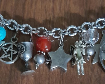 HANDCRAFTED Sterling Silver 5 Elements Charm Bracelet - Etsy HANDCRAFTED Sterling Silver 5 Elements Charm Bracelet - Etsy