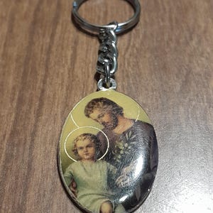 HANDPICKED St Joseph and Jesus Keychain