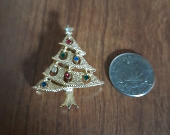 VINTAGE Mid Century JJ Christmas Tree Brooch/Pin